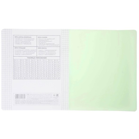 Тетрадь 12л клетка Однотонная. Зеленая пласт обложка Превью 2