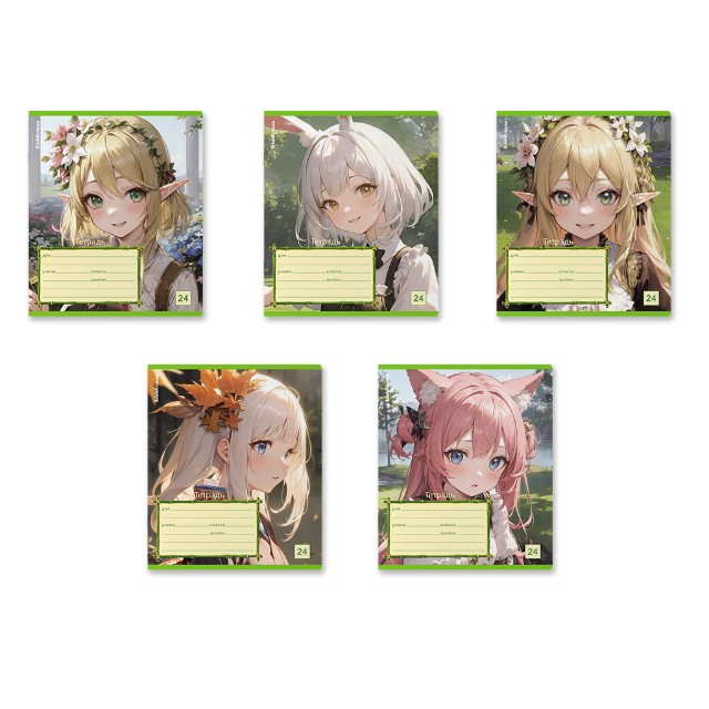 Тетрадь 24л линейка Эльфы Аниме Превью 5