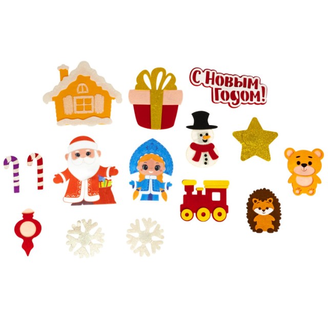 Творч Фетр Самая компактная ёлка из фетра 75*50см (+ 14 игрушек на липучках) Превью 7