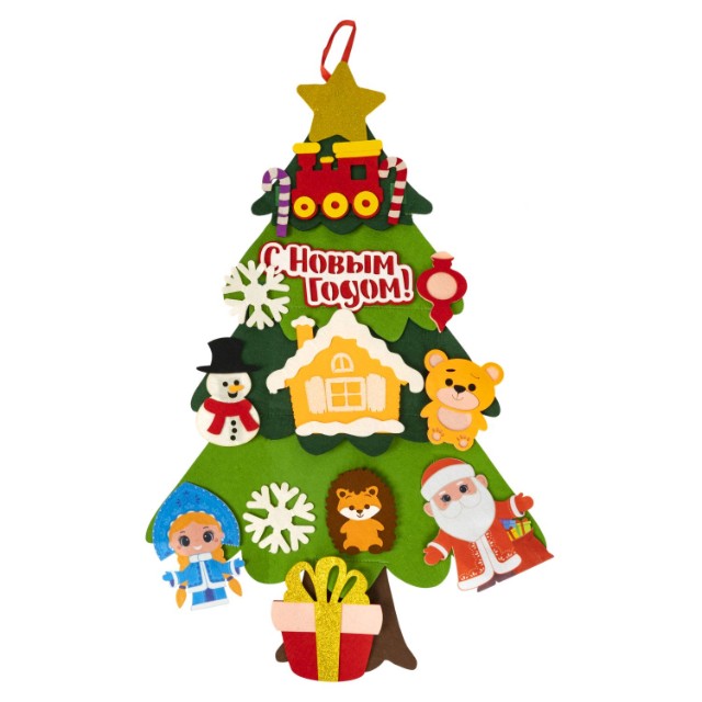 Творч Фетр Самая компактная ёлка из фетра 75*50см (+ 14 игрушек на липучках) Превью 4