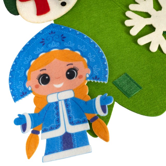 Творч Фетр Самая компактная ёлка из фетра 75*50см (+ 14 игрушек на липучках) Превью 1