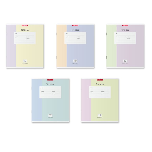 Тетрадь 12л линейка Однотонная с рис Optima Blocks ассорти Превью 6
