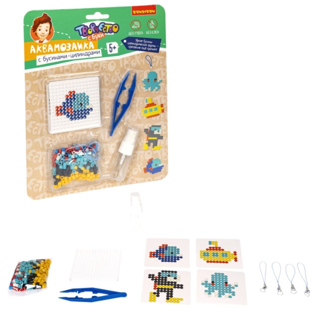 Творч Аквамозаика с бусинами-цилиндрами "Подводное путешествие" Превью 7