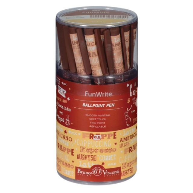 Ручка шариковая синяя BV FunWrite Coffee Time. Латте 0,5мм принт Превью 3