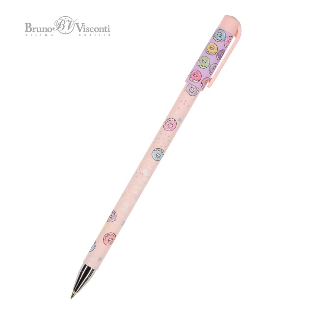 Ручка шариковая синяя BV HappyWrite My Sweet. Пончики 0,5мм