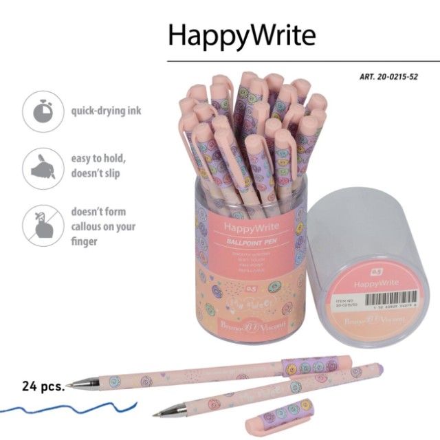 Ручка шариковая синяя BV HappyWrite My Sweet. Пончики 0,5мм Превью 1