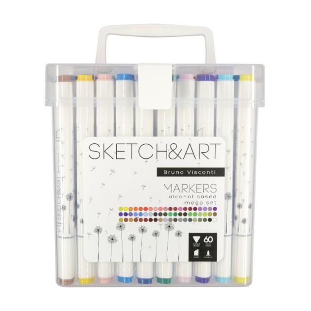 Маркеры д/скетчинга двуст 60цв 1-6мм BV Sketch&Art Мега Превью 7
