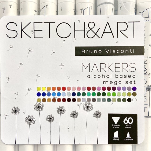 Маркеры д/скетчинга двуст 60цв 1-6мм BV Sketch&Art Мега Превью 3