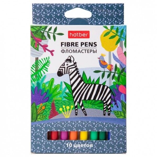 Фломастеры 10 цв Hatber COLORA к/к подходят для фломографа