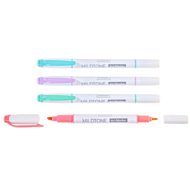 Маркеры д/скетчинга двуст 4цв 1-4мм Mildtone PASTEL Превью 1
