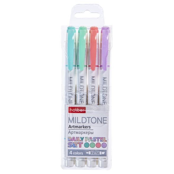 Маркеры д/скетчинга двуст 4цв 1-4мм Mildtone PASTEL