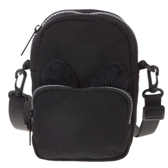 Сумка детская Hatber Ушки на макушке, черная 11х19см 2 отделения