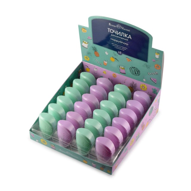 Точилка 1отв BV HappySharp с контейнером лаванда мята Превью 1