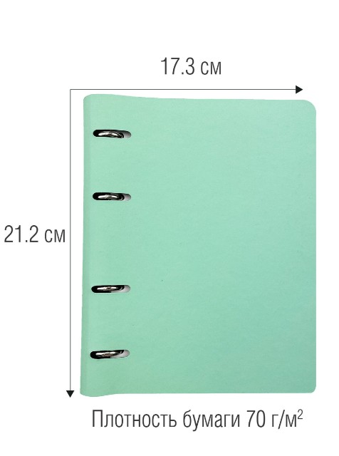 Тетрадь на кольцах пласт 120л Soft Touch Весенний мятный Превью 1
