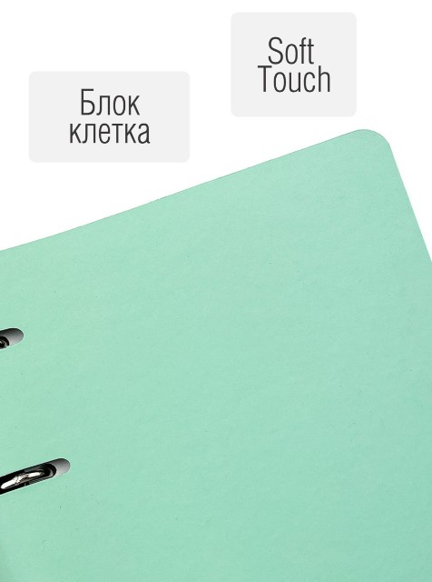 Тетрадь на кольцах пласт 120л Soft Touch Весенний мятный Превью 6