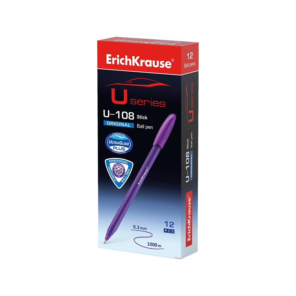Ручка шариковая фиолетовая EK U-108 Original Stick 1.0 Фото 4