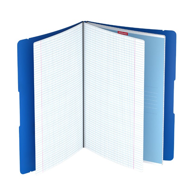 Тетрадь А4 пласт обл 48л кл съемная 2шт EK FolderBook синяя на рези Превью 5