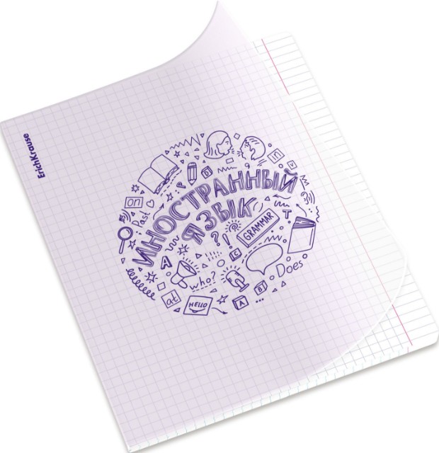 Тетрадь 48л кл темат Иностранный язык EK Chaos пластик обл