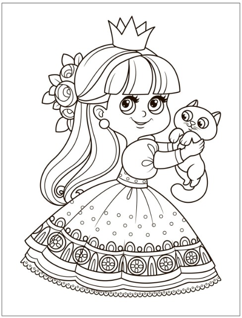 Раскраска Раскраски для малышей. Принцессы Превью 3