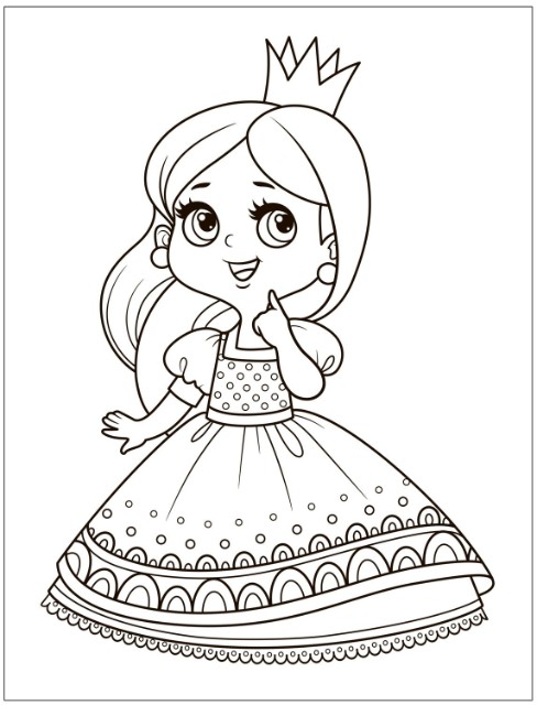 Раскраска Раскраски для малышей. Принцессы Превью 2