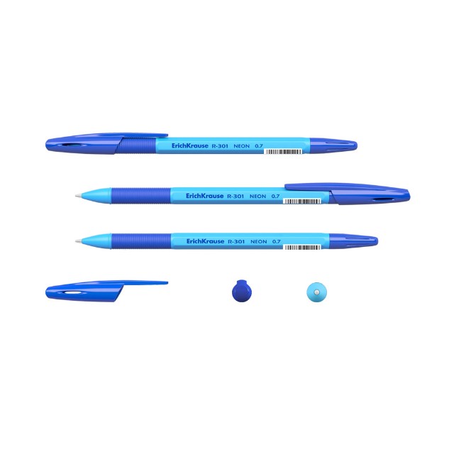 Ручка шариковая синяя EK R-301 Neon 0,7мм ассорти Превью 2