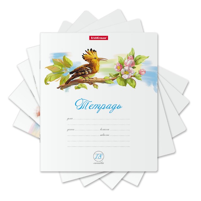 Тетрадь 18л линейка Birds Превью 0