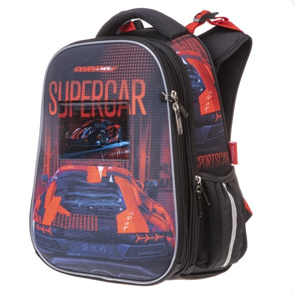 Ранец панцирный Hatber Supercar 37Х29Х17 см EVA материал светоотраж. 2 отделения 2 кармана с расширением Превью 6