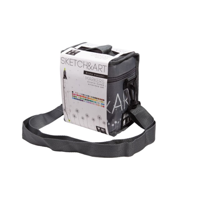 Маркеры д/скетчинга двуст 80цв 1-6мм BV Sketch&Art в сумке Превью 4