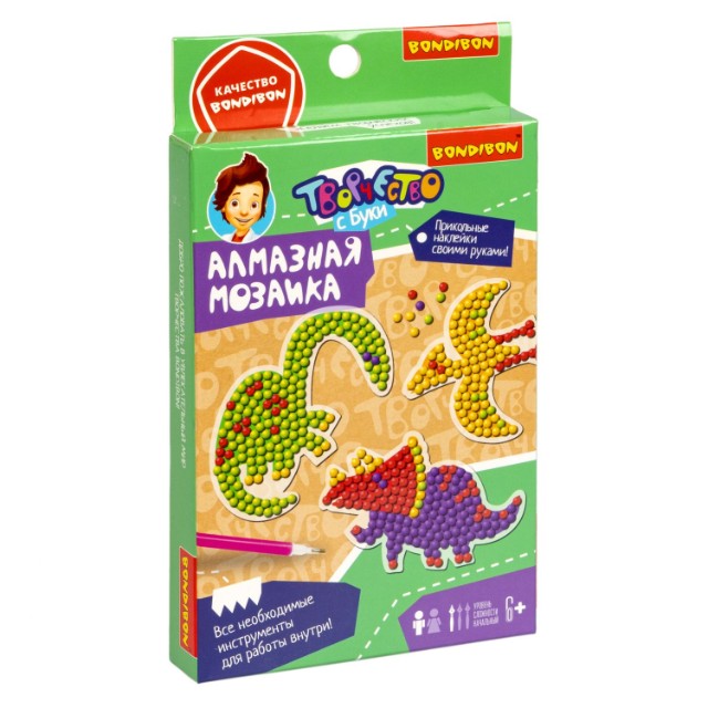 Творч Алмазная мозаика Наклейки Динозавры