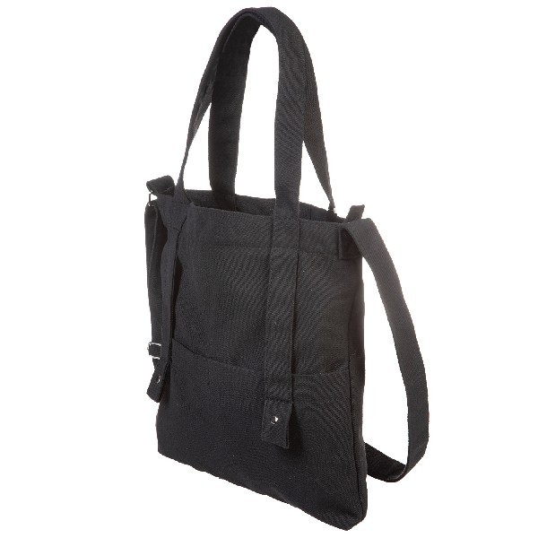 Сумка-шоппер Hatber Star version черная на молнии хлопок, 2 кармана Превью 4