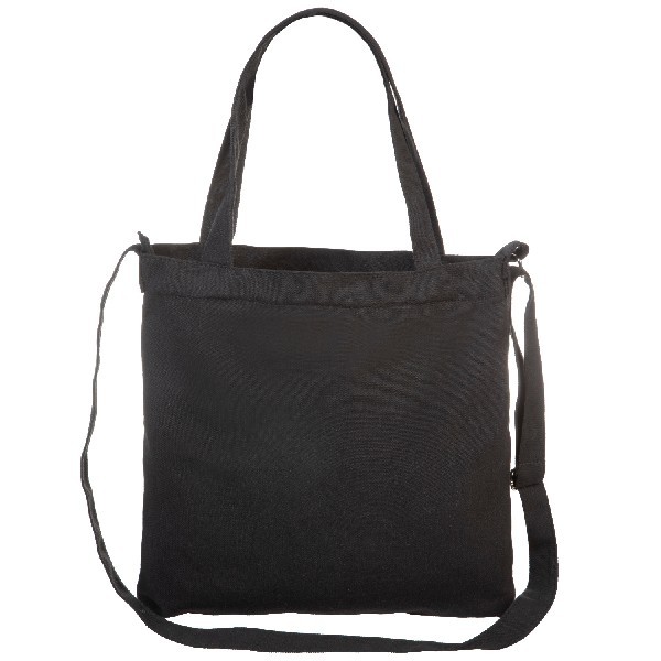 Сумка-шоппер Hatber Star version черная на молнии хлопок, 2 кармана Превью 3