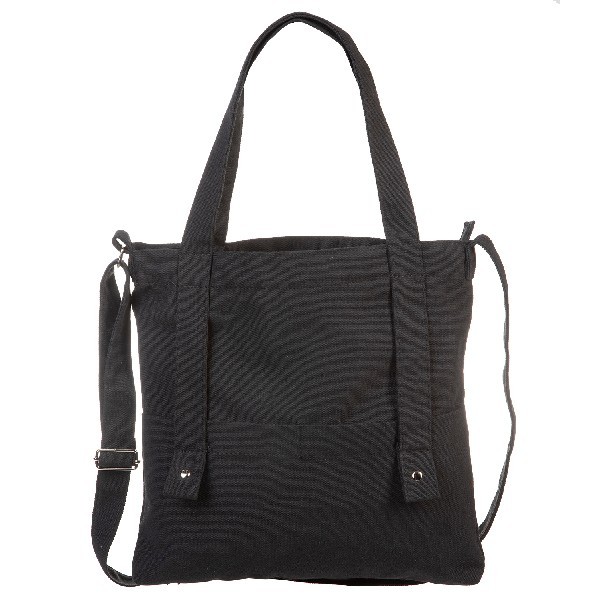 Сумка-шоппер Hatber Star version черная на молнии хлопок, 2 кармана