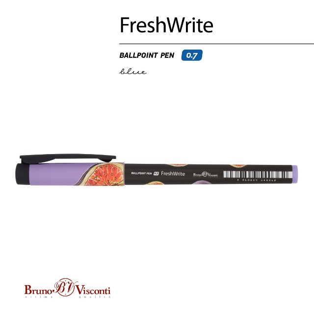 Ручка шариковая синяя BV FreshWrite Fresh&Fruity. Инжир 0,7мм принт Превью 4
