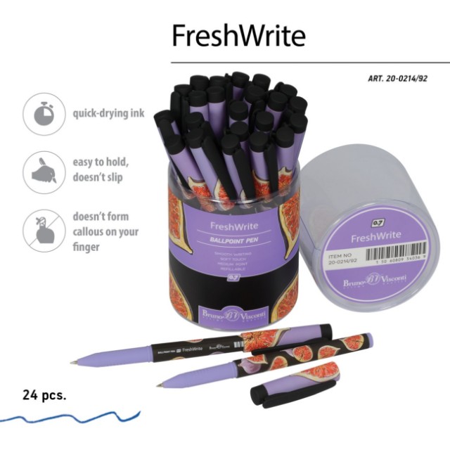 Ручка шариковая синяя BV FreshWrite Fresh&Fruity. Инжир 0,7мм принт Превью 5