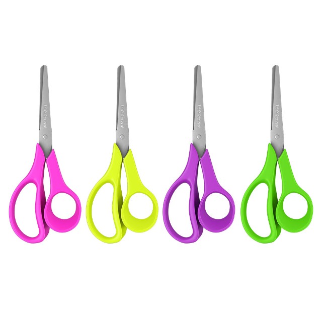 Ножницы для левшей детские 140 мм EK с линейкой тупоконечные Превью 2