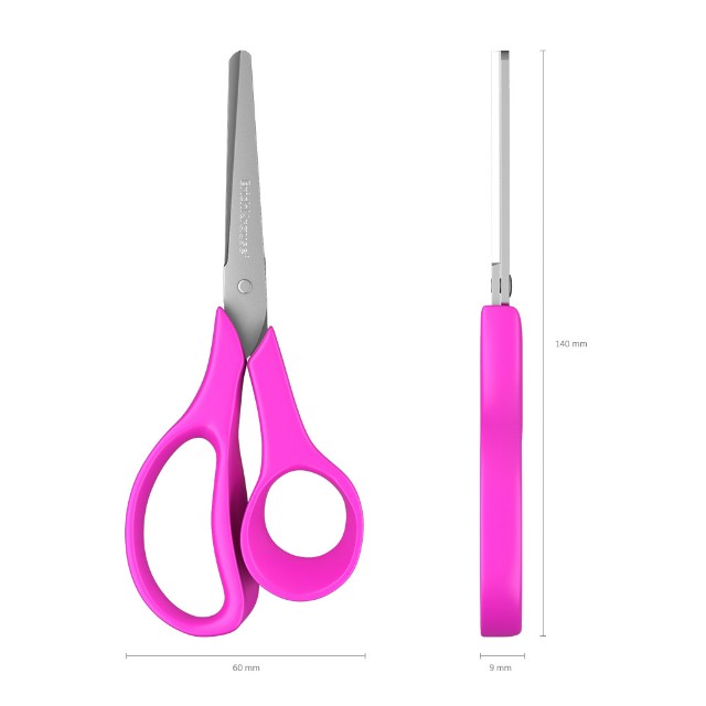 Ножницы для левшей детские 140 мм EK с линейкой тупоконечные Превью 4
