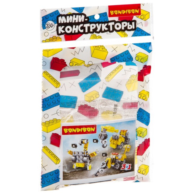 Конструктор Мини 3в1 Пожарная и строительная техника (6 видов)