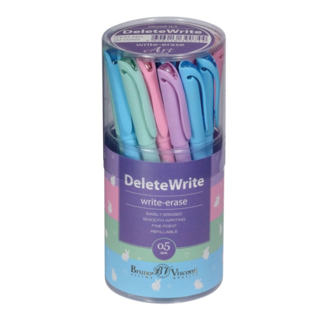 Ручка гелевая Пиши-стирай синяя BV Delete Write Art Кролики-зайчата 0,5мм Превью 2