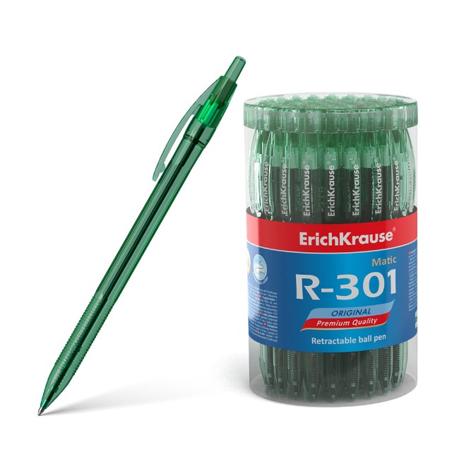 Ручка шариковая зеленая EK R-301 Original Matic 0.7мм автомат