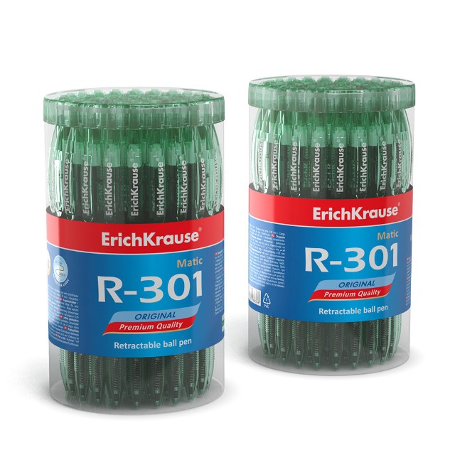 Ручка шариковая зеленая EK R-301 Original Matic 0.7мм автомат Превью 3