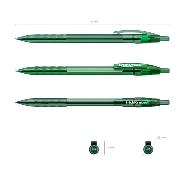 Ручка шариковая зеленая EK R-301 Original Matic 0.7мм автомат Превью 2