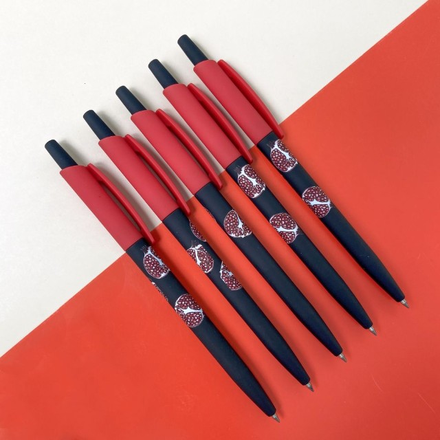 Ручка шариковая синяя BV HappyClick Fresh&Fruity Гранат 0,5мм принт Превью 2