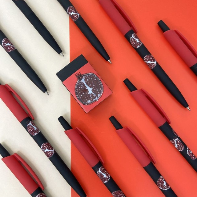 Ручка шариковая синяя BV HappyClick Fresh&Fruity Гранат 0,5мм принт Превью 7