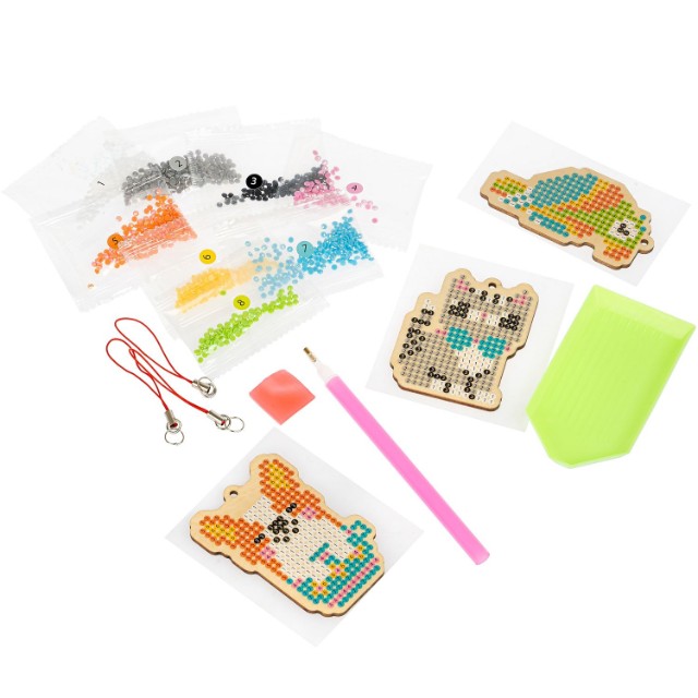 Творч Алмазная мозаика Брелоки Собачка, Кошка, Попугай Превью 1