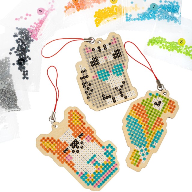 Творч Алмазная мозаика Брелоки Собачка, Кошка, Попугай Превью 3