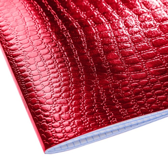 Тетрадь 48л кл Бумвинил Metallic тиснение CROCO Красный Превью 1