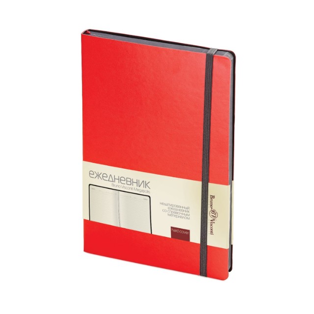 Ежедневник А5 BV Megapolis Soft красный недат в футляре