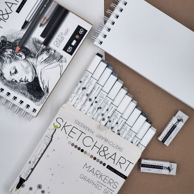 Маркеры д/скетчинга двуст 12цв 1-6мм BV Sketch&Art Графика к/к Превью 2