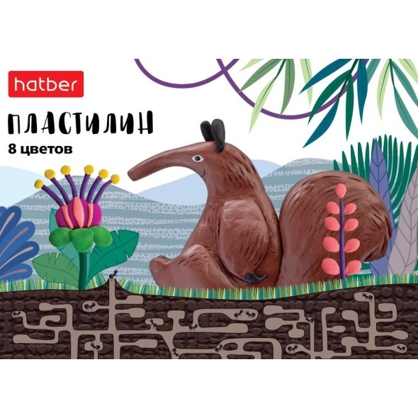 Пластилин 8 цв Hatber Colora 160гр со стеком Превью 1