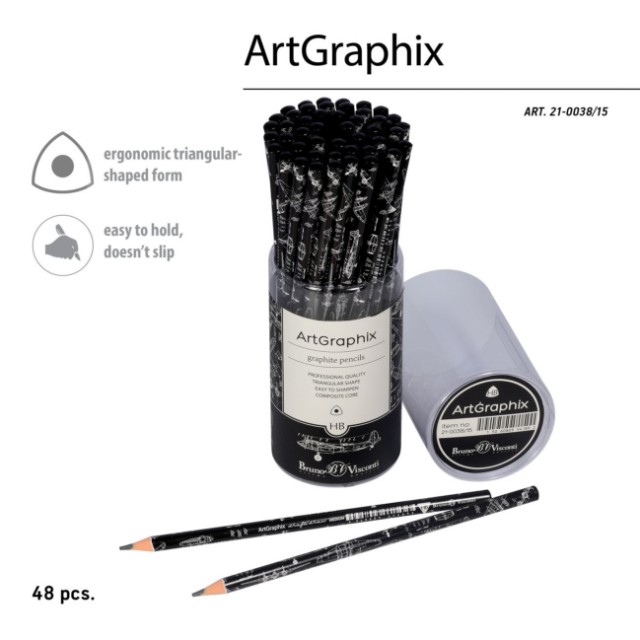 Карандаш ч/гр пластиковый б/ластика HB BV ArtGraphix Чертежи. Самолет Превью 3